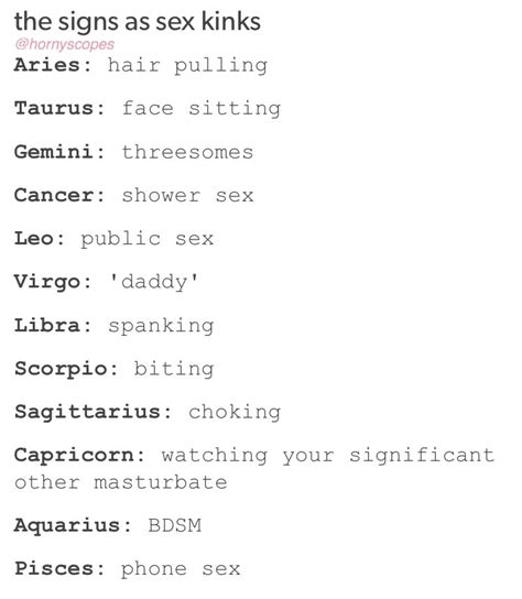 The Signs As Sex Kinks Scoopnest