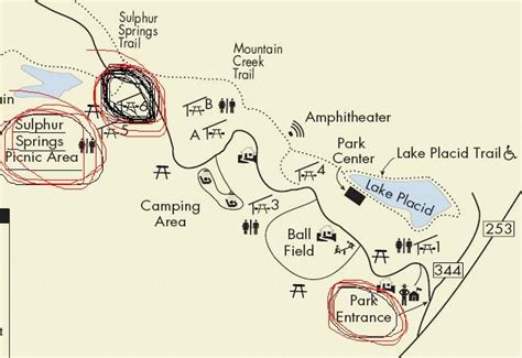 Paris Mountain Map Lake Placid Camping, Sulphur Springs, Spring Park ...