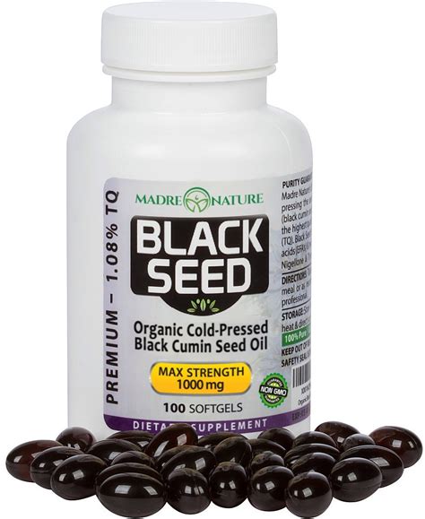 Madre Nature Premium Black Seed Oil Capsules Max Strength 1000mg Per Serving Ebay