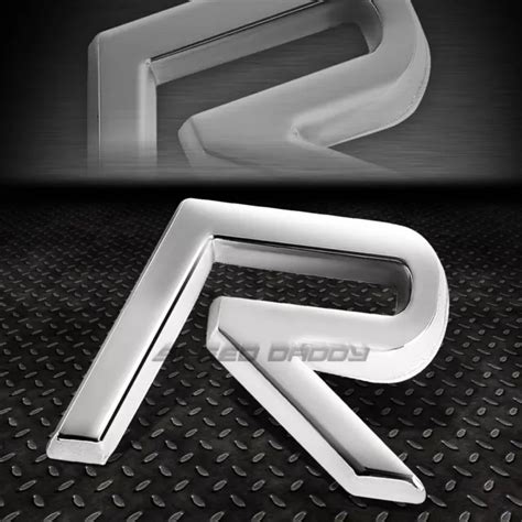 METAL GRILL TRUNK Emblem Decal Logo Trim Badge Polished Chrome R Fender