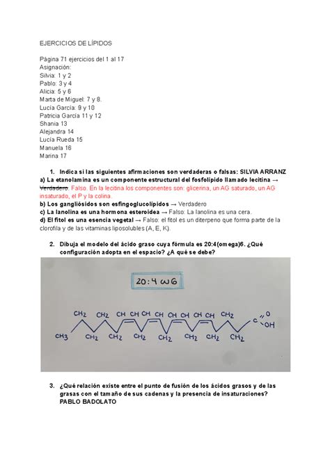 Ejercicio De L Pidos Tema Biolog A Evau Ejercicios De L Pidos