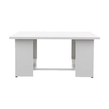 Table Basse Blanche Pieds En Bois D Acacia L114 Lausanne Maisons Du Monde