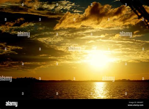 Pelican Lake Sunset Stock Photo Alamy