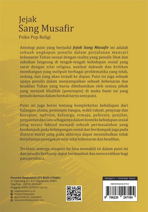 Buku Jejak Sang Musafir Psiko Pop Religi Penerbit Deepublish