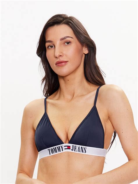 Tommy Jeans Góra od bikini UW0UW04079 Granatowy Modivo pl