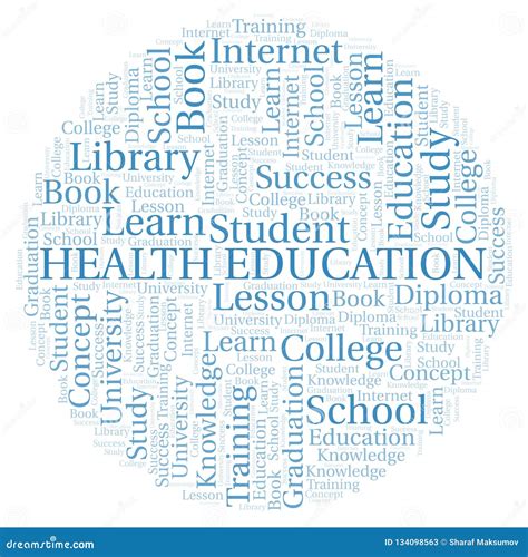 Health Education Word Cloud Stock Illustration Illustration Of