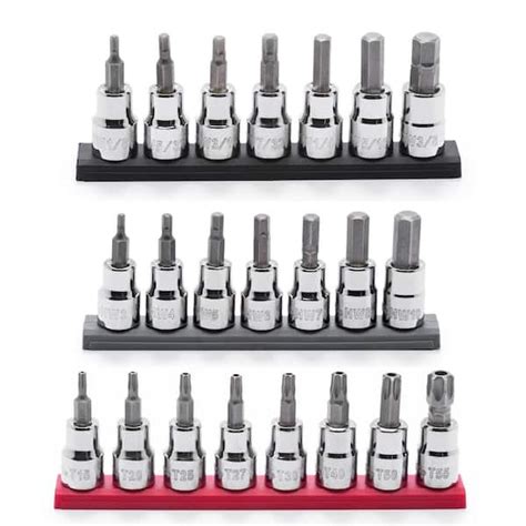 Husky 3 8 In Drive Sae Metric Hex Torx Bit Socket Set 22 Piece H3dchextorx22pc The Home Depot