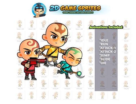 2D Game Character Sprites by DionArtworks on @creativemarket Shooting ...