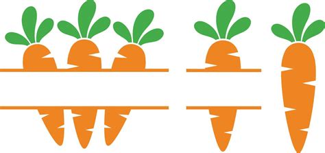 Easter Carrot SVG Bundle Carrot Frame SVG Carrot Split Monogram Svg