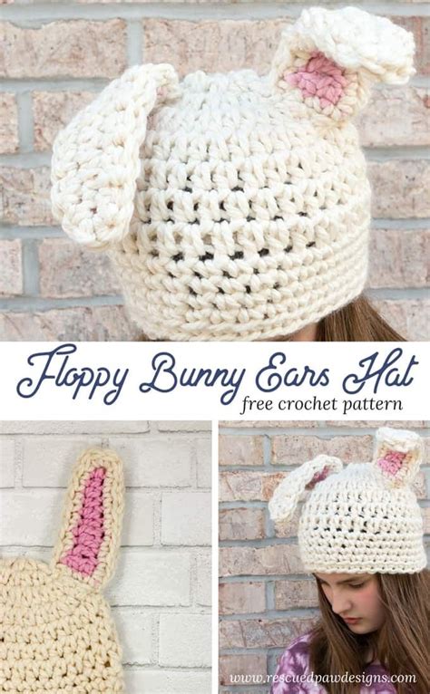 Crochet Floppy Bunny Ears Hat - Easy Crochet | Crochet hats, Crochet ...