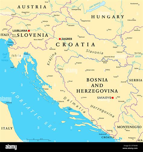 West Balkan Political Map Stock Photo - Alamy