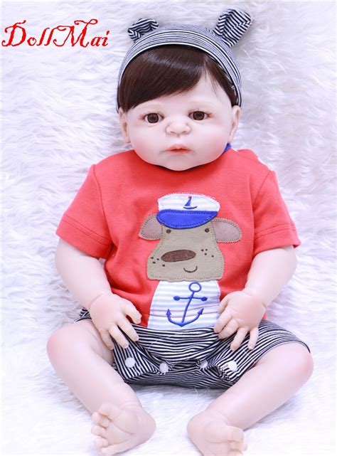 DollMai brand Bebe boy reborn dolls full silicone vinyl body reborn ...