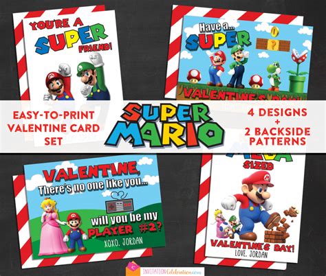 Printable Mario Valentines Cards Printable Card Free