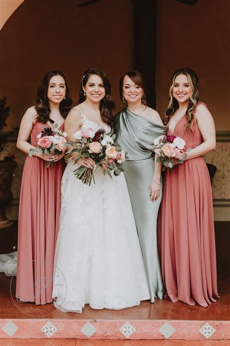 Terracotta Sage Wedding Bridesmaids Dresses And Mother Of The Bride