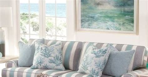 Striped Sofa Ideas For A Coastal Nautical Beach Style Living Room