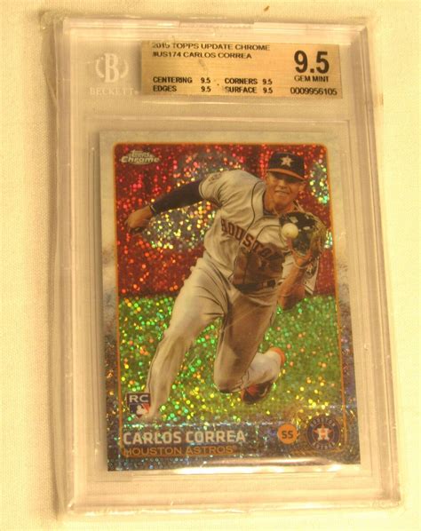 CARLOS CORREA 2015 Topps Update Chrome US174 BGS 9 5 Gem Mint Astros