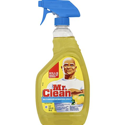 Mr. Clean Multi Surface Cleaner, Lemon Scent, Antibacterial, Spray 32 Oz | Multiples usos | Selectos