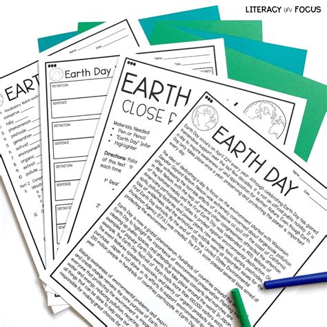 Earth Day Reading Comprehension Literacy In Focus