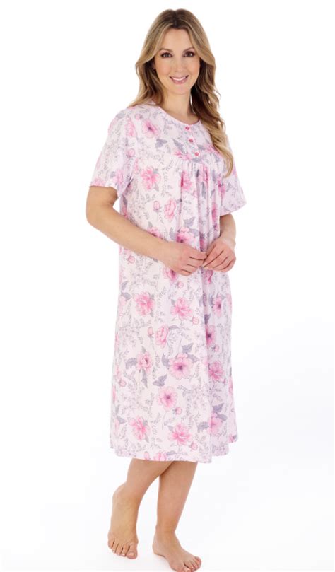 Slenderella 100 Cotton Floral Short Sleeve Nightdress Suzanne Charles