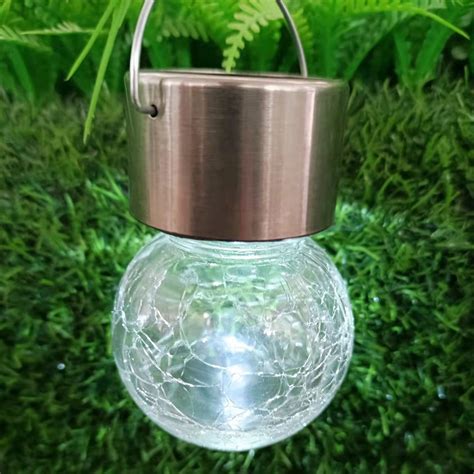 Imossad Hanging Solar Lights Outdoor Decorative Cracked Glass Ball