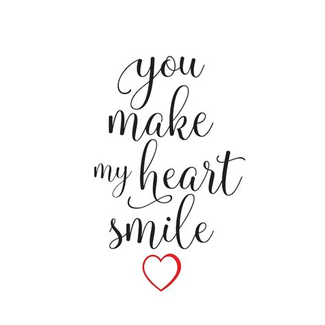 Premium Vector You Make My Heart Smile Lettering