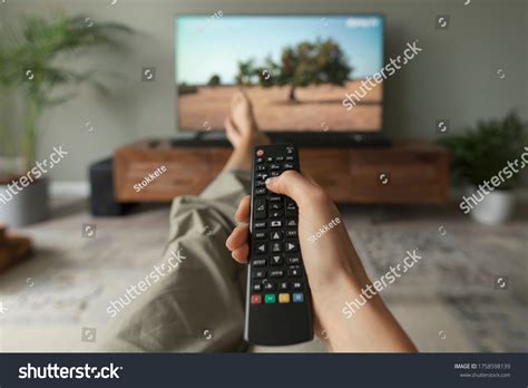 Woman Watching Tv On Couch Home Stock Photo 1758598139 | Shutterstock