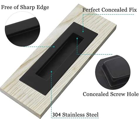 Black Matt Concealed Recessed Flush Pull Handles For Sliding Doors Furniture Handle And