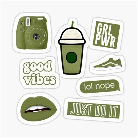 Stilers Color Verde Pantano Cute Laptop Stickers Green Sticker