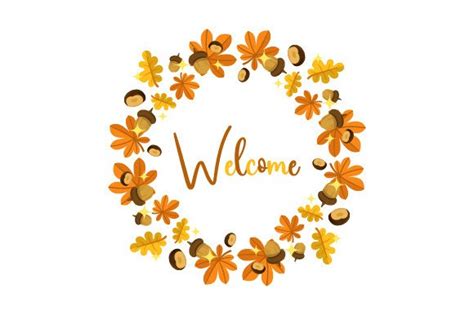 Welcome, Autumn Wreath SVG Cut file by Creative Fabrica Crafts ...