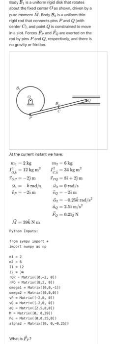 Body B Is A Uniform Rigid Disk That Rotates About The Chegg