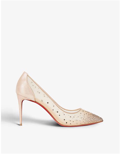 Christian Louboutin Womens Version Light Silk Follies Strass Rete