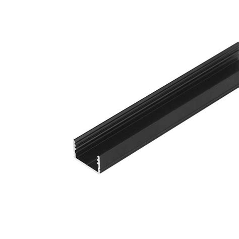 2 Meter LED Alu Profil Aufputz 14mm Serie ECO Schwarz Eloxiert 20 02