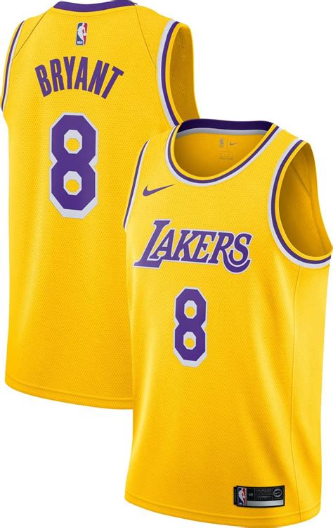 Nike Mens Los Angeles Lakers Kobe Bryant 8 Dri Fit Gold Swingman Jersey Yellow With Images