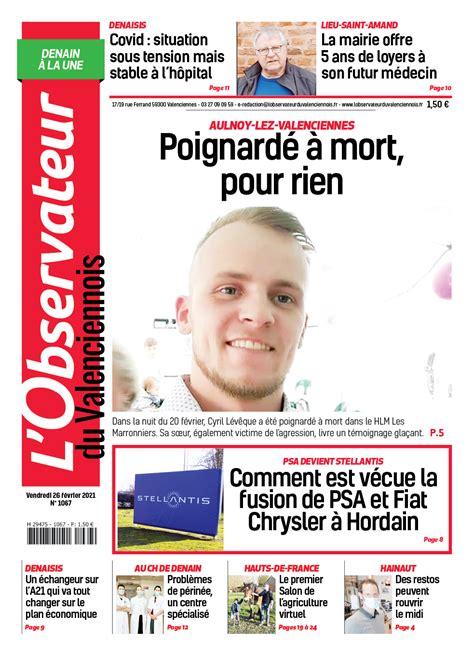 L Observateur Du Valenciennois Denaisis Du Vendredi F Vrier