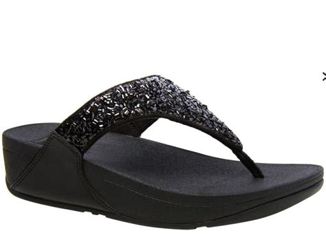 Fitflop Lulu Shimmer Foil Toe Post Wedge Sandals Choose Size Color