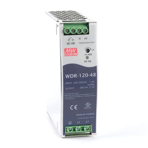 Wdr 120 Watt Wide Input Range Din Rail Power Supply 24v Dc 50a