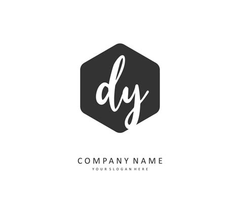 Dy Initiale Brief Handschrift Und Unterschrift Logo Ein Konzept