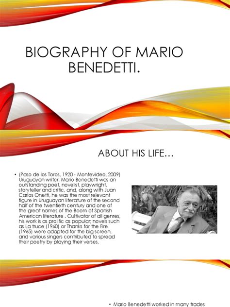 Biography of Mario Benedetti | PDF | Writing | Poetry