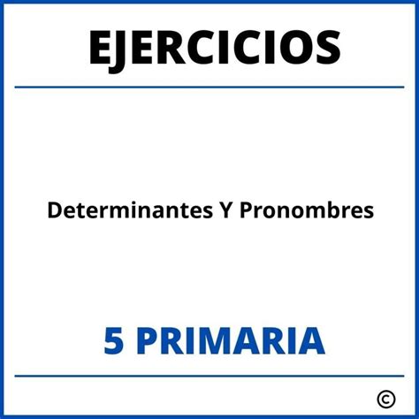 Ejercicios Determinantes 5 Primaria Pdf