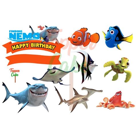 Jual Topper Cake Nemo Gratis Tambah Nama Usia Dan Foto Hiasan Kue