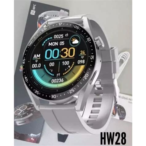 Relógio Smartwatch Hw28 NFC resistente a agua Shopee Brasil