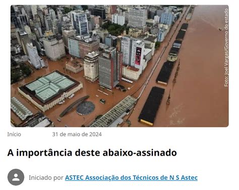 Participe Do Abaixo Assinado Parlamentar Pare De Causar Enchentes E