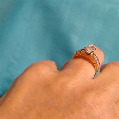 K Yellow Gold Marquis And Princess Cut Ring Gem