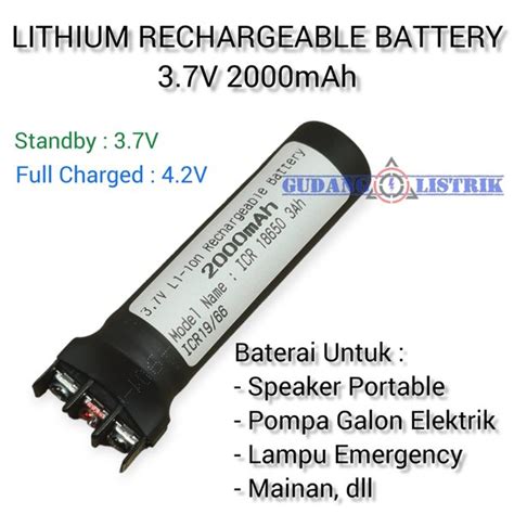 Jual Baterai Cas Lithium Li Ion V Mah Untuk Speaker Pompa Galon