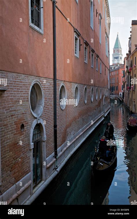 A Gondola On A Venetian Canal Italy Stock Photo Alamy