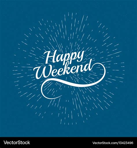 Hello Weekend Poster Royalty Free Vector Image