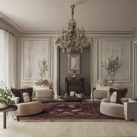 A Detalied D Render Of A Country Chic Living Room Stable Diffusion