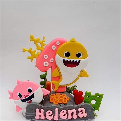 Vela Em Biscuit Baby Shark Elo Produtos Especiais