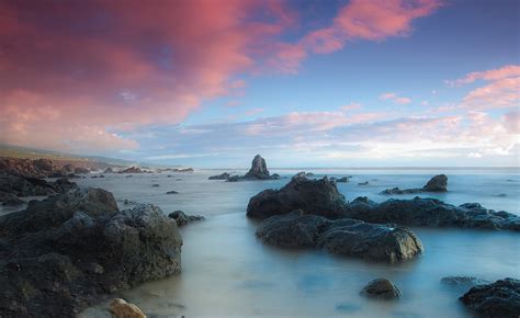 Wallpaper Landscape Sunset Sea Bay Rock Nature Shore