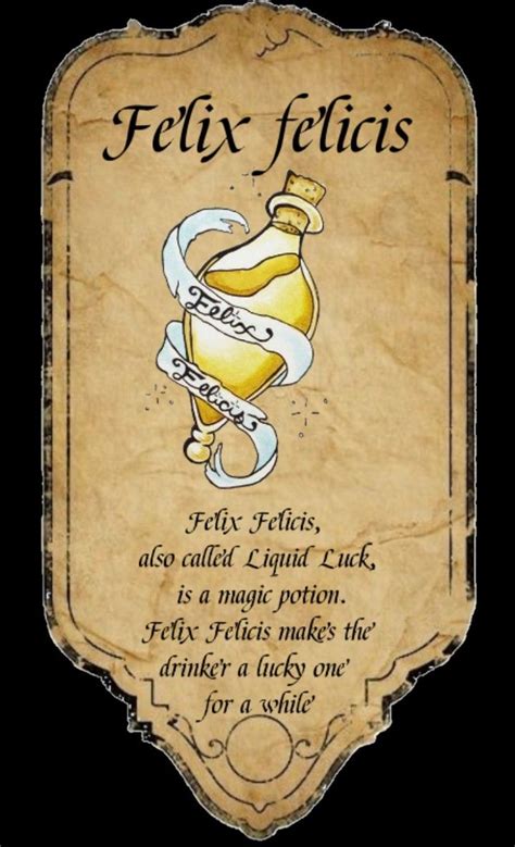 Felix Felicis Harry Potter Potions Harry Potter Potion Labels Harry